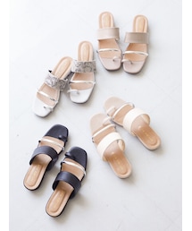 Green　Parks | ・メタリックアクセントサンダル(シューズ)