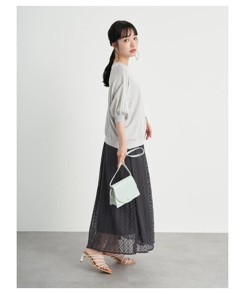 earth music&ecology（アースミュージックアンドエコロジー）の「選べるレーススカート(サークル)（スカート・アイボリー/チャコールグレー/ブラック/ミント/ピンクベージュ/エクリュ・F）」の18枚目の写真