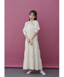 N WITH. | ウエストリボンティアードワンピース7月上旬(ワンピース)