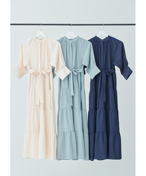 N WITH.(エヌウィズ)の「ウエストリボンティアードワンピース7月上旬(ワンピース・レディース・アイボリー/ブルー/ネイビー・FREE)」の4枚目の写真