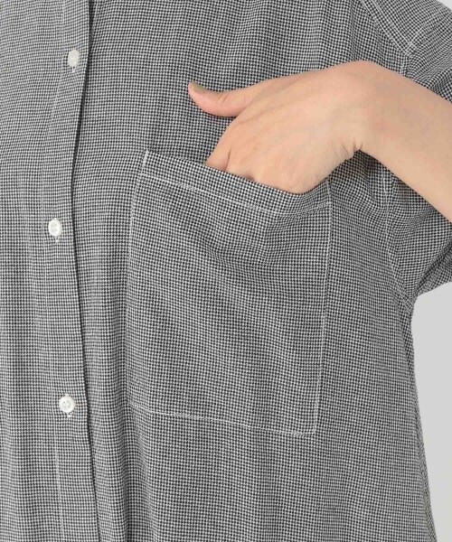 studio CLIP（スタディオクリップ）の「デザインバンドカラーシャツワンピース（ワンピース/ドレス・ホワイトチェック/チドリチェック/ドット/インディゴ・F）」の10枚目の写真