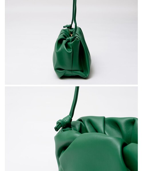 Re:EDIT（リエディ）の「ギャザーショルダーバッグ（バッグ・レディース・ブラック/ホワイト/グリーン・フリーサイズ）」の11枚目の写真