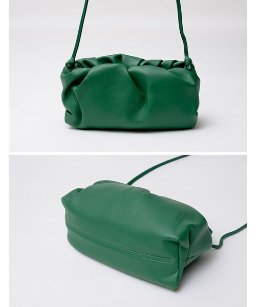 Re:EDIT（リエディ）の「ギャザーショルダーバッグ（バッグ・レディース・ブラック/ホワイト/グリーン・フリーサイズ）」の12枚目の写真