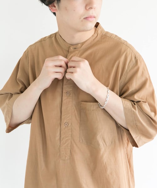 美品　STILL BY HAND キュプラコットンのプルオーバーシャツ　L STILL BY HAND｜【メンズ】キュプロ コットン プルオーバー