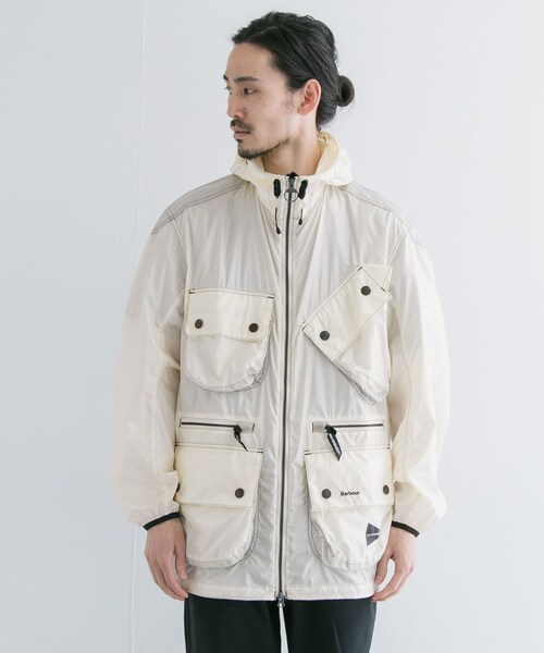 ジャケット・アウター Barbour and wander SHINY WIND HOODIE L and wander×barbour 別注shiny wind hoodie