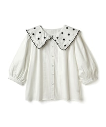 GRL（グレイル）の「フラワー刺繍ビッグ襟ブラウス（シャツ/ブラウス・レディース）」