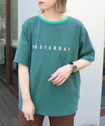 Sheson | 刺繍ロゴ細ボーダーTee(Tシャツ/カットソー)