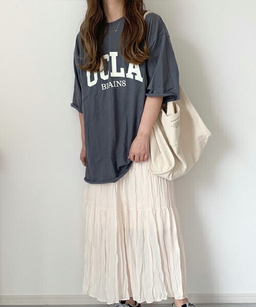 chocomee（チョコミー）の「ビックロゴT（Tシャツ/カットソー・レディース・グレー/ブラック・FREE）」の2枚目の写真