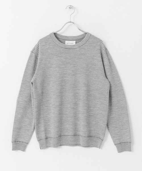 STILL BY HAND 14Gボーダークルーネックニット