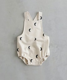 PUPPAPUPO | ストレッチ ブルマ ロンパース サロペット 70/80 ベビー服 子供服 月柄 総柄(サロペット/オーバーオール)