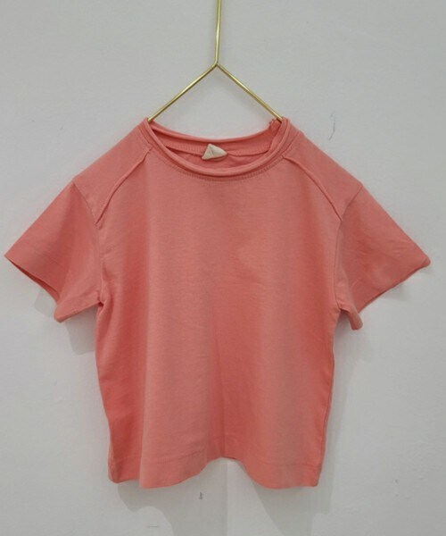 DHOLIC kids（ディーホリックキッズ）の「[groa] ロールネックライン半袖Tシャツ（Tシャツ/カットソー・キッズ・グリーン/ベージュ/オレンジ・XS/S/M/L/XL）」の3枚目の写真