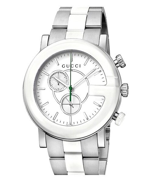 GUCCI(グッチ)の「Gucci 'G-Chrono' Ceramic Accent Chronograph Watch, 44mm(アナログ腕時計・レディース・Silver)」の1枚目の写真