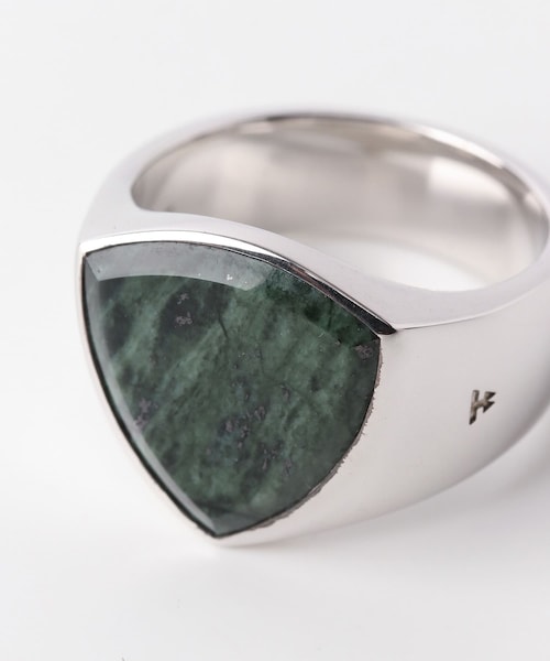 新品 62 TOMWOOD Oval Green Marble 指輪 18046 TOM WOOD SHIELD GREEN