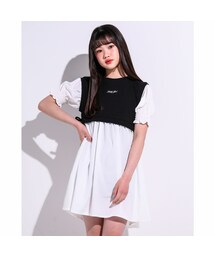 ZIDDY | 【一部店舗限定】レイヤード パフ スリーブ チュニック(130~160cm)(ワンピース)