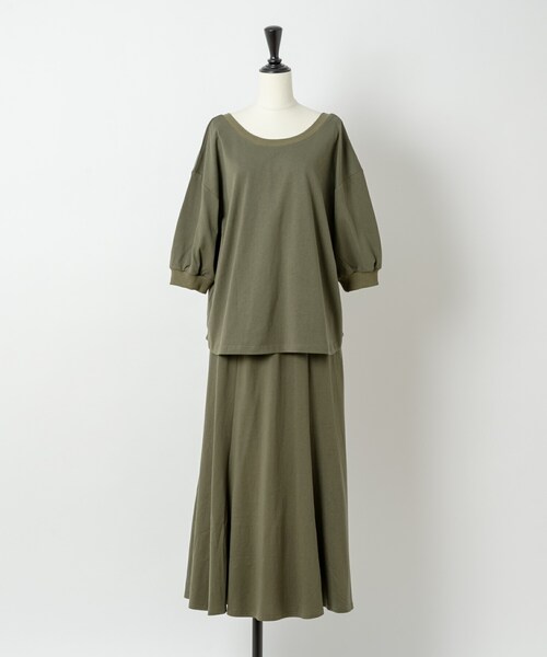 Rewde（ルゥデ）の「カットセットアップワンピース（1R05-07225）（ワンピース・レディース・ベージュ/グリーン/グレー・M）」の3枚目の写真