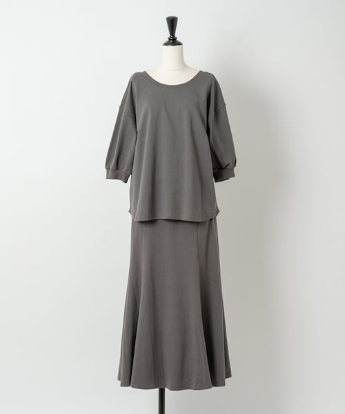 Rewde（ルゥデ）の「カットセットアップワンピース（1R05-07225）（ワンピース・レディース・ベージュ/グリーン/グレー・M）」の2枚目の写真