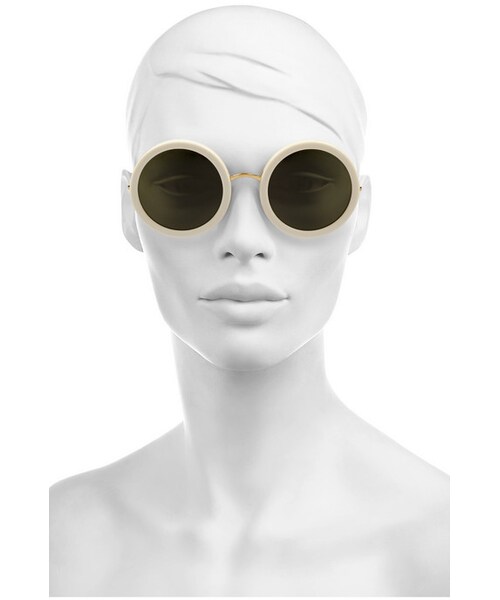THE ROW（ザロウ）の「The Row Round-frame acetate and metal sunglasses（サングラス・レディース・White）」の3枚目の写真