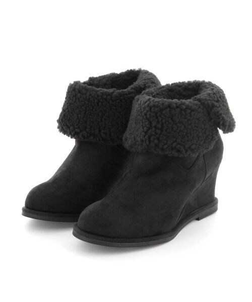 Heather(ヘザー)の「オリカエシボアウエッジ(シューズ・レディース・ブラック/キャメル・M(23.0~23.5)/L(24.0~24.5))」の3枚目の写真