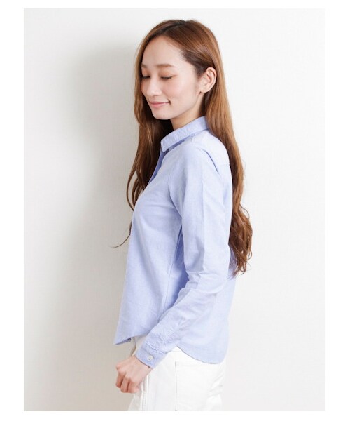 SEVENDAYS=SUNDAY（セブンデイズサンデイ）の「・オックスフォード 長袖レギュラーシャツ（シャツ・ブラウス・レディース・オフホワイト/サックスブルー/ネイビー・M/L）」の5枚目の写真