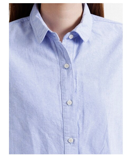 SEVENDAYS=SUNDAY（セブンデイズサンデイ）の「・オックスフォード 長袖レギュラーシャツ（シャツ・ブラウス・レディース・オフホワイト/サックスブルー/ネイビー・M/L）」の7枚目の写真
