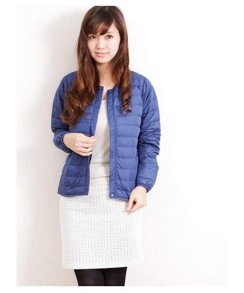 SEVENDAYS=SUNDAY(セブンデイズサンデイ)の「・ノーカラーダウンジャケット(ジャケット・レディース・ライトグレー/ブラック/ボルドー/イエロー/グリーン/ターコイズブルー/ネイビー・M/L)」の5枚目の写真