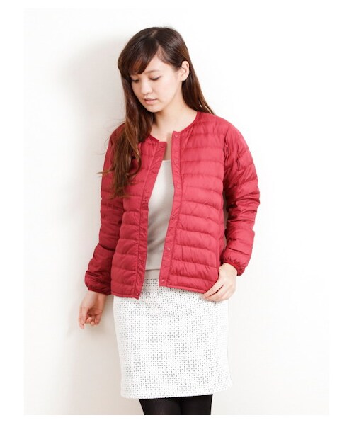 SEVENDAYS=SUNDAY(セブンデイズサンデイ)の「・ノーカラーダウンジャケット(ジャケット・レディース・ライトグレー/ブラック/ボルドー/イエロー/グリーン/ターコイズブルー/ネイビー・M/L)」の15枚目の写真