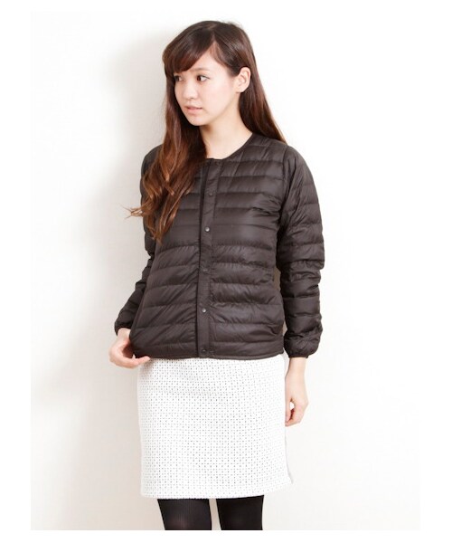 SEVENDAYS=SUNDAY(セブンデイズサンデイ)の「・ノーカラーダウンジャケット(ジャケット・レディース・ライトグレー/ブラック/ボルドー/イエロー/グリーン/ターコイズブルー/ネイビー・M/L)」の1枚目の写真