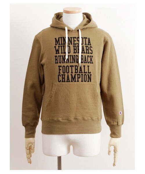 SEVENDAYS=SUNDAY(セブンデイズサンデイ)の「M Champion フードパーカー(カットソー・レディース・杢ホワイト/グレー/オリーブ/ネイビー・S/M/L)」の3枚目の写真