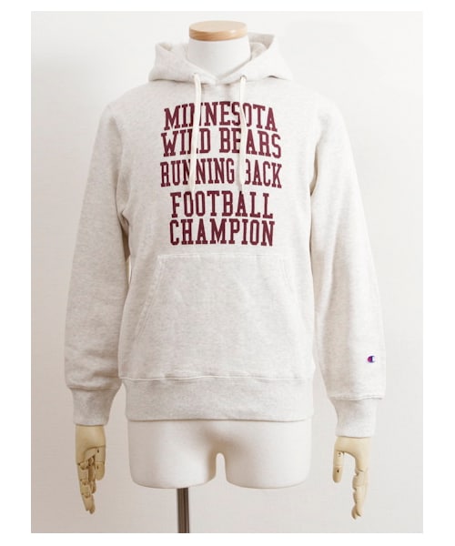 SEVENDAYS=SUNDAY(セブンデイズサンデイ)の「M Champion フードパーカー(カットソー・レディース・杢ホワイト/グレー/オリーブ/ネイビー・S/M/L)」の1枚目の写真
