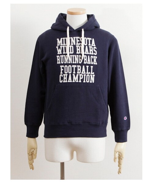 SEVENDAYS=SUNDAY(セブンデイズサンデイ)の「M Champion フードパーカー(カットソー・レディース・杢ホワイト/グレー/オリーブ/ネイビー・S/M/L)」の4枚目の写真