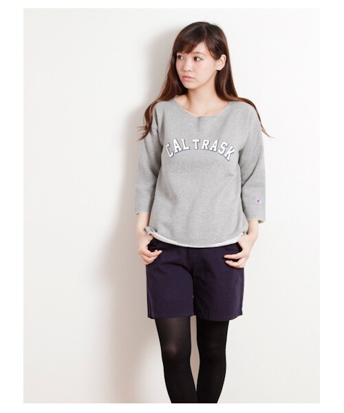 SEVENDAYS=SUNDAY(セブンデイズサンデイ)の「W Champion クルーカットプルオーバー(カットソー・レディース・グレー/オリーブ/ネイビー・M/L)」の1枚目の写真