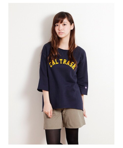 SEVENDAYS=SUNDAY(セブンデイズサンデイ)の「W Champion クルーカットプルオーバー(カットソー・レディース・グレー/オリーブ/ネイビー・M/L)」の3枚目の写真