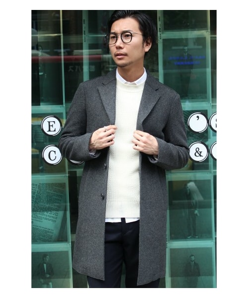 CORNERSTONE チェスターコート　48 EDIFICE（エディフィス）の「圧縮WOOL JERSEYカットオフチェスター