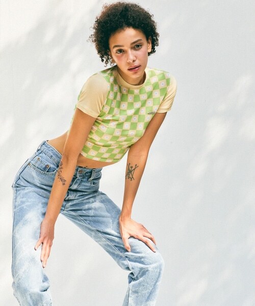 ALAND(エーランド)の「citybreeze/Checker Crop T(トップス・ブラック()/グリーン()・M)」の8枚目の写真