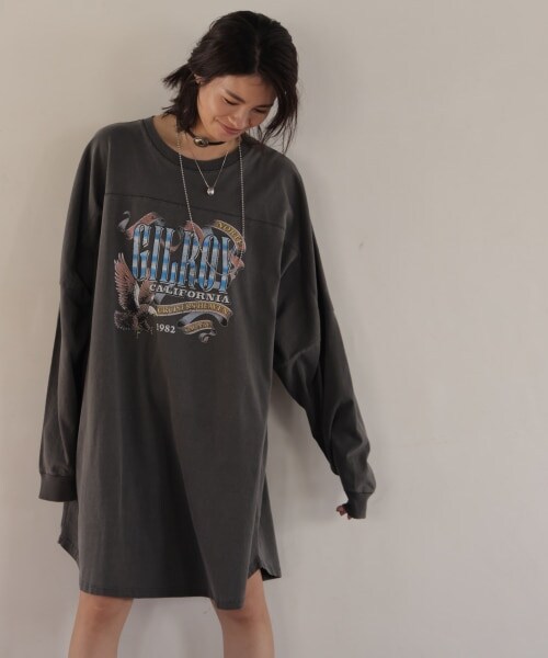 BABYLONE（バビロン）の「イーグルロングTシャツ（トップス・ブラック/ベージュ）」の9枚目の写真