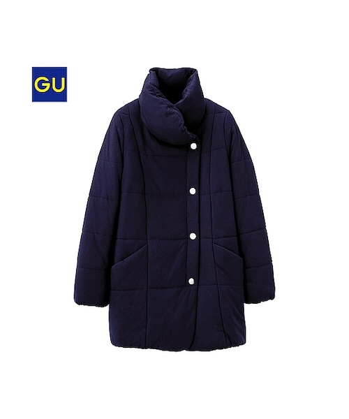 GU（ジーユー）の「（GU）中綿ハーフコートＡ（WOMEN ⁄ アウター・レディース・DARK GRAY/BLACK/BLUE・S/M/XL/L）」の3枚目の写真