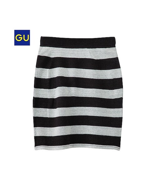 GU(ジーユー)の「(GU)ニットタイトスカート(ボーダー)(WOMEN ⁄ スカート・レディース・BLACK/BEIGE・L/M/S)」の1枚目の写真