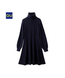 GU | （GU）フレアニットワンピース（長袖）(ワンピース/ドレス)