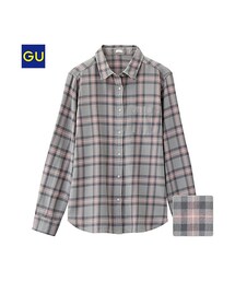 GU | （GU）チェックシャツ（レギュラー・長袖）Ｅ(トップス)