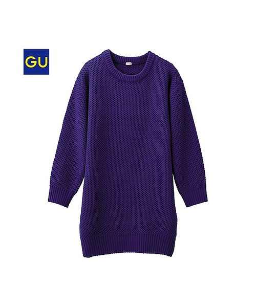GU(ジーユー)の「(GU)ハニカムニットワンピース(長袖)(WOMEN ⁄ ニット・レディース・GRAY/BLUE/BLACK/DARK GREEN/OFF WHITE/WINE・S/M/L/XL)」の5枚目の写真