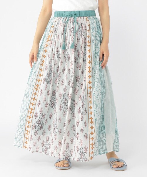 studio CLIP（スタディオクリップ）の「インド柄スカート（スカート・オレンジ/ベージュ/ライトグリーン/ブルー/ライトブルー/サックス・F）」の18枚目の写真