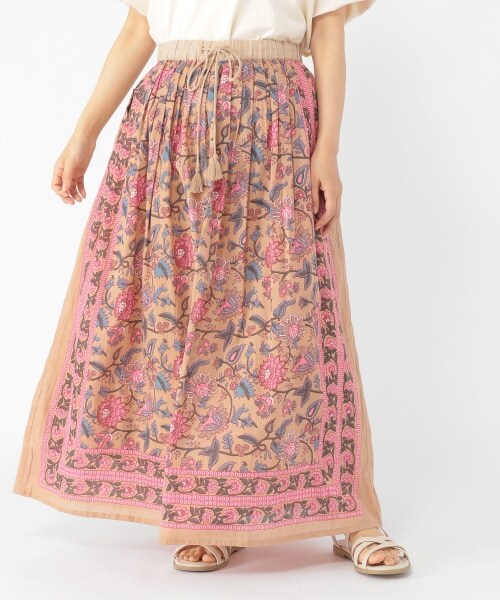 studio CLIP（スタディオクリップ）の「インド柄スカート（スカート・オレンジ/ベージュ/ライトグリーン/ブルー/ライトブルー/サックス・F）」の14枚目の写真