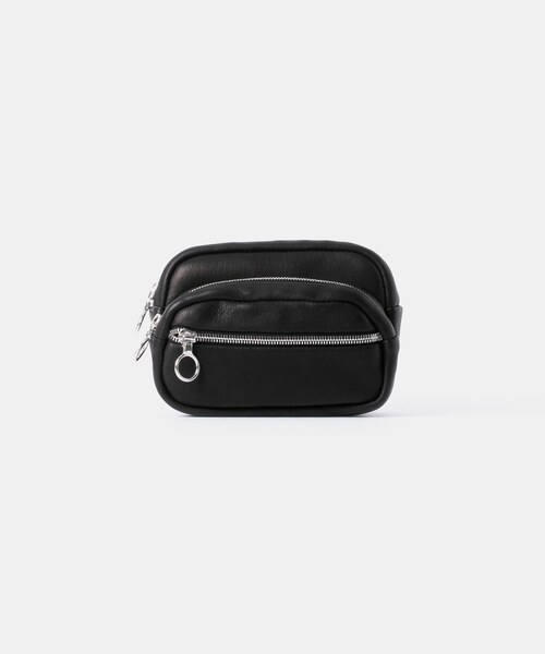 BLACK ファッション Aeta DEER LEATHER BELT POUCH S BLACK