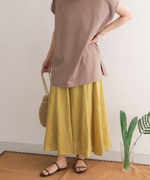 URBAN RESEARCH DOORS（アーバンリサーチドアーズ）の「リネン切替フレアスカート（その他）」