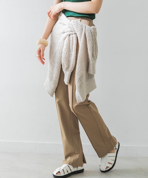 08sircus Compact shiny flare pants