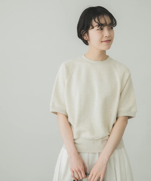 【かぐれ】コットンリヨセル半袖スウェット 美品 Kagure かぐれ コットンリヨセル半袖スウェット 日本製