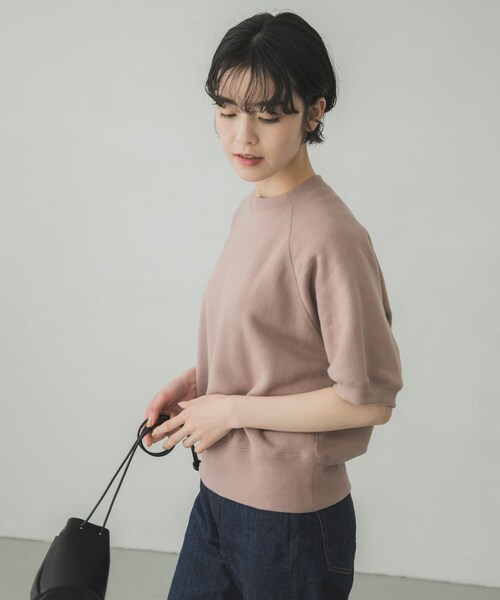 【かぐれ】コットンリヨセル半袖スウェット 美品 Kagure かぐれ コットンリヨセル半袖スウェット 日本製