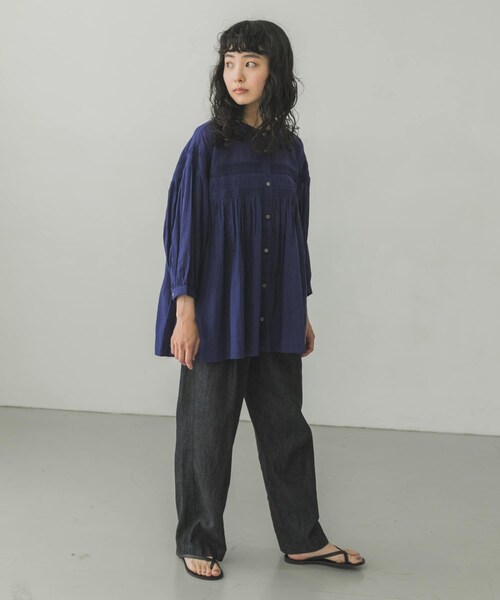 かぐれ（カグレ）の「綿麻デニムイージーパンツ（その他・レディース・INDIGO/IVORY・FREE）」の13枚目の写真