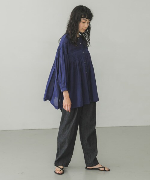 かぐれ（カグレ）の「綿麻デニムイージーパンツ（その他・レディース・INDIGO/IVORY・FREE）」の14枚目の写真
