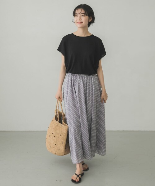 かぐれ（カグレ）の「小紋柄プリントスカート（その他・レディース・MINT/GRAY・FREE）」の6枚目の写真